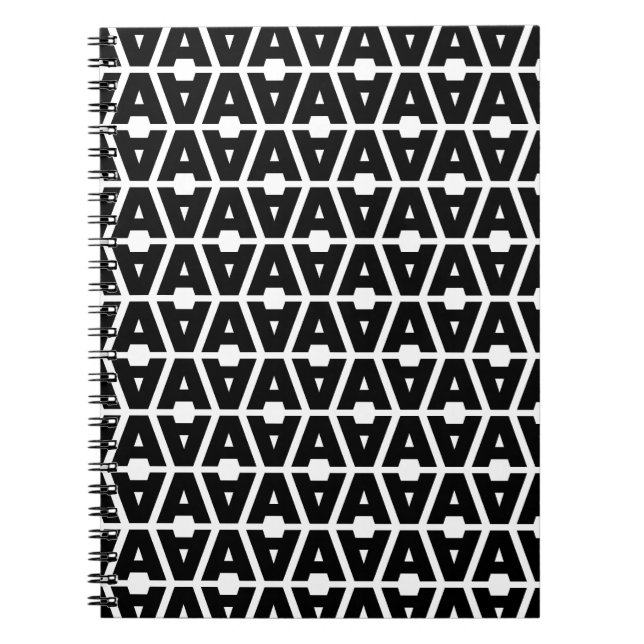 Cuaderno Letra negrita A Alfabeto de patrón (Frente)