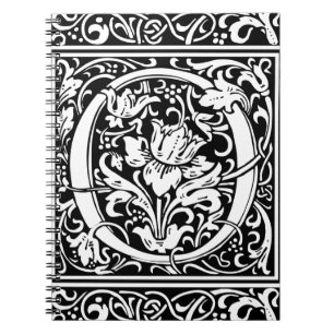 Cuaderno Letra O Monograma Medieval Art Nouveau