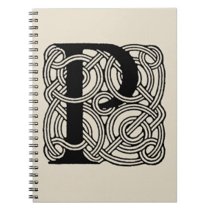 Cuaderno Letra P Monograma De Knot Celta Vintage