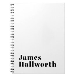 Cuaderno Letra retro moderna y elegante | Negro editable