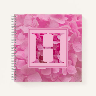 Cuaderno Letra rosa de alfabeto floral para bloc de notas "