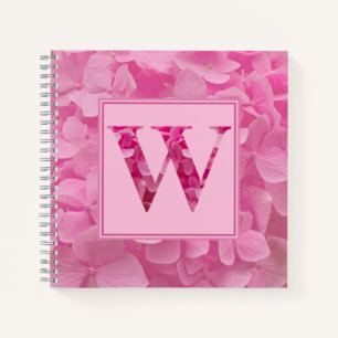 Cuaderno Letra rosa de alfabeto floral para bloc de notas "