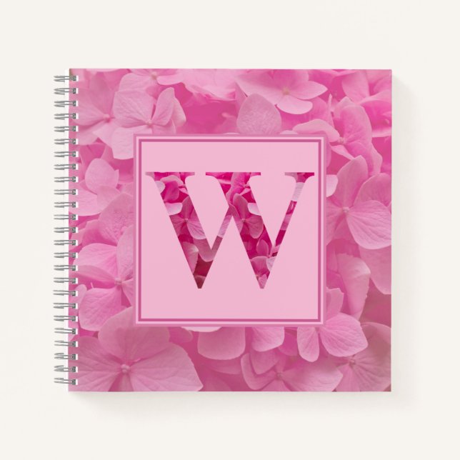 Cuaderno Letra rosa de alfabeto floral para bloc de notas " (Anverso)