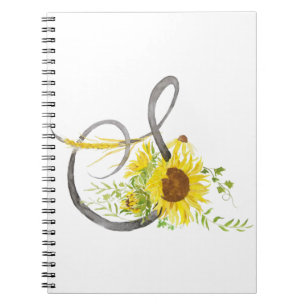 Cuaderno letra S caligrafía color girasol