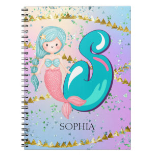 Cuaderno Letra S Monograma Acuarela Cuta Cristales De Siren