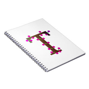 Cuaderno Letra T inicial decorativa sobre blanco
