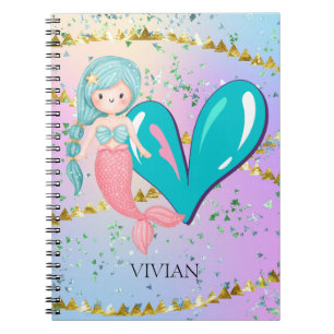 Cuaderno Letra V Monograma Acuarela Cuta Cristales De Siren