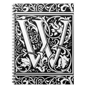 Cuaderno Letra W Arte Nouveau Monograma Medieval