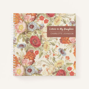 Cuaderno Letras a mi hija Flores de época Keepsake