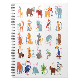 Cuaderno letras alfabeto animales para maestro de niños