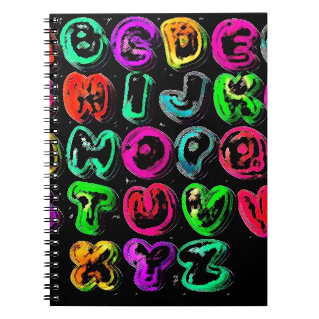 CUADERNO LETRAS COLORIDAS DE ALFABETO GRAFITI DE CSVL (Frente)