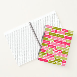 Cuaderno Letras de amor rosas y verdes