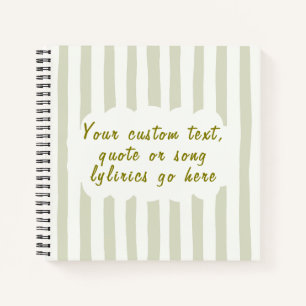 Cuaderno Letras de canciones personalizadas, poema o cita f