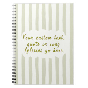 Cuaderno Letras de canciones personalizadas, poema o cita f