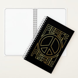 Cuaderno Letras de Contorno Dorado Paz Por Favor