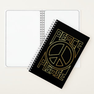 Cuaderno Letras de Contorno Dorado Paz Por Favor