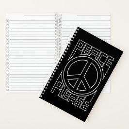 Cuaderno Letras de Contorno Negro Paz Por Favor