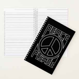 Cuaderno Letras de Contorno Negro Paz Por Favor