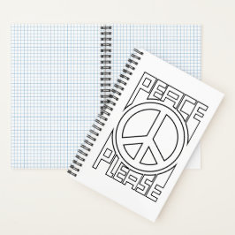 Cuaderno Letras de Contorno Negro Paz Por Favor