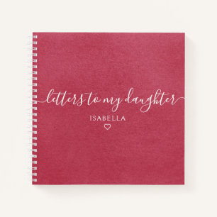 Cuaderno Letras de escritura rosa Berry para mi hija Keepsa