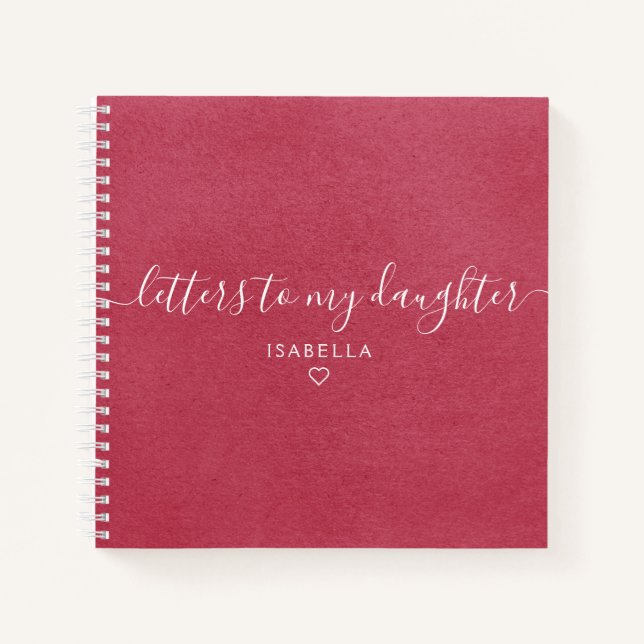 Cuaderno Letras de escritura rosa Berry para mi hija Keepsa (Anverso)