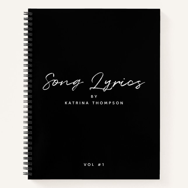 Cuaderno Letras de la canción moderna de escritura Minimali (Anverso)