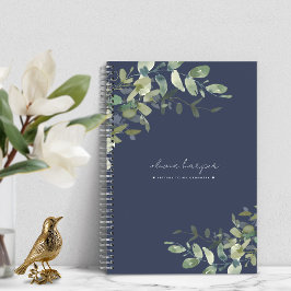 Cuaderno Letras de vegetación azul de la marina a la hija K