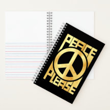 Letras doradas suaves de Paz por favor