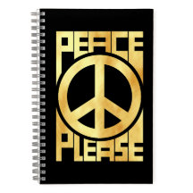 Letras doradas suaves de Paz por favor