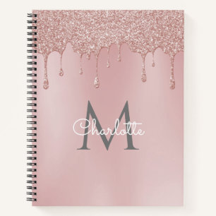 Cuaderno Letras Elegantes de Niña con Brillo Rosa