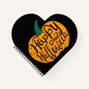 Cuaderno Letras Feliz Halloween en calabaza tallada