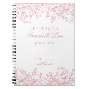 Cuaderno Letras Florales Chinoiserie Rosa para Cumpleañera