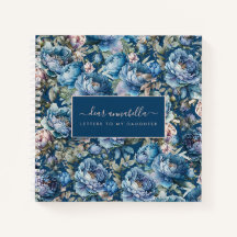 Letras florales de peones azules a mi hija mantene