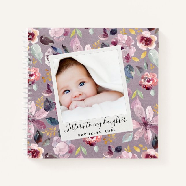 Cuaderno Letras florales para mi hija Keepsake Notebook (Anverso)