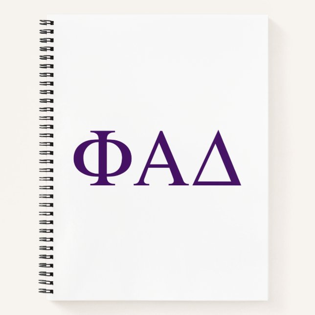 Cuaderno Letras griegas de Phi Alpha Delta (Anverso)