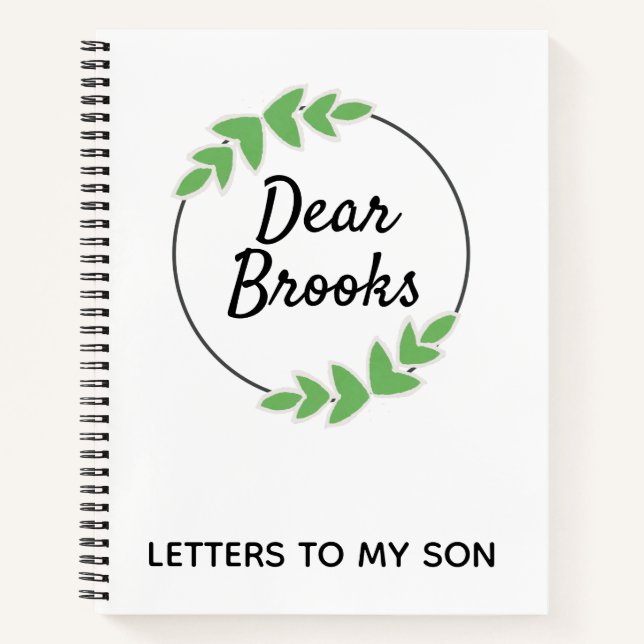 Cuaderno Letras Personalizadas A Mi Hijo Wreath Journal (Anverso)
