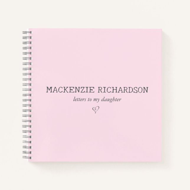 Cuaderno Letras personalizadas rosadas para mi hija (Anverso)