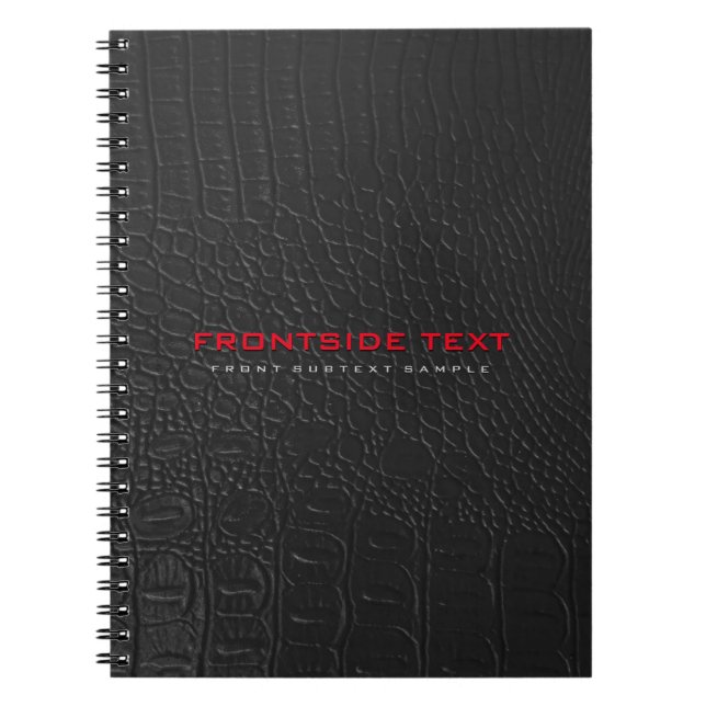 Cuaderno Letras rojas de textura de cuero de cocodrilo (Frente)