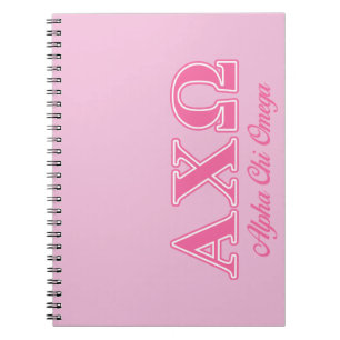 Cuaderno Letras rosadas de Omega de la ji de Alphi