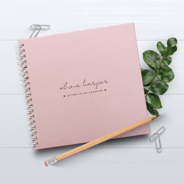 Cuaderno Letras rosas suaves a la memoria de mi hija Keepsa (Soft Pink Letters to My Daughter Memory Keepsake Notebook)