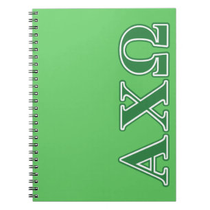 Cuaderno Letras verdes de Omega de la ji de Alphi