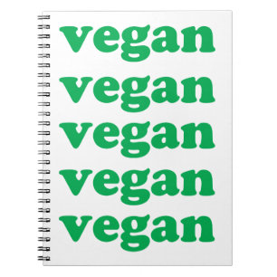 Cuaderno Letras verdes "veganas", fondo blanco