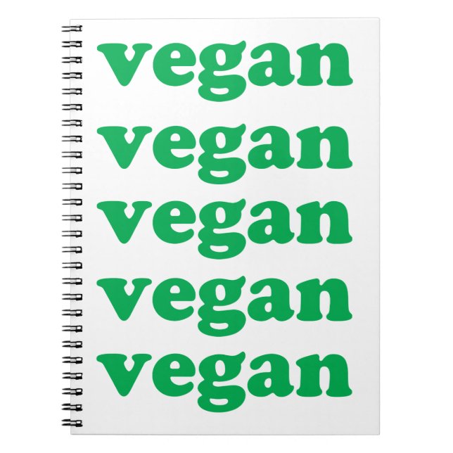 Cuaderno Letras verdes "veganas", fondo blanco (Frente)