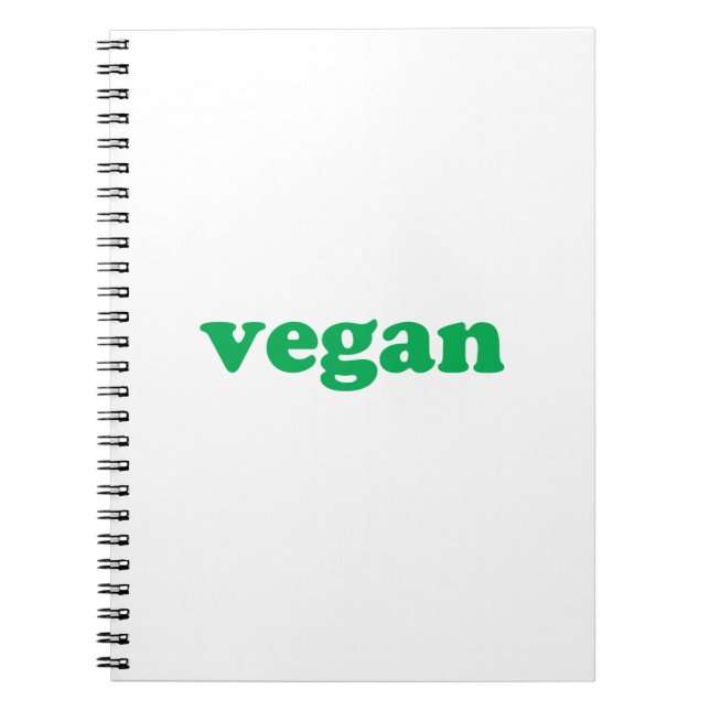 Cuaderno Letras verdes "veganas", fondo blanco (Frente)