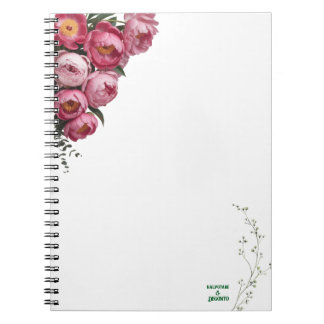 Cuaderno Letrero de bienvenida de boda floral rosa elegante