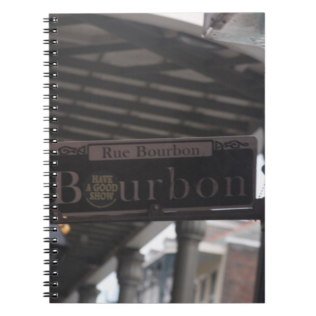 Cuaderno Letrero de Bourbon Street (Frente)