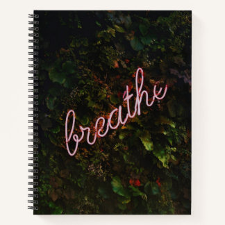 Cuaderno Letrero de Naturaleza de Neón Respira