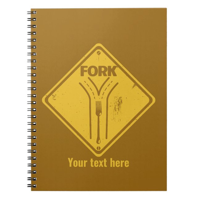 Cuaderno Letrero de tráfico divertido de bifurcación en el  (Frente)