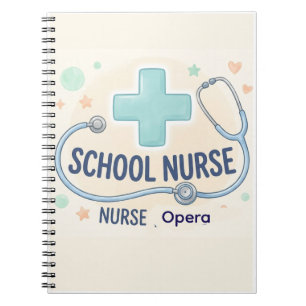 Cuaderno Letrero Personalizado de Enfermera Escolar Vintage