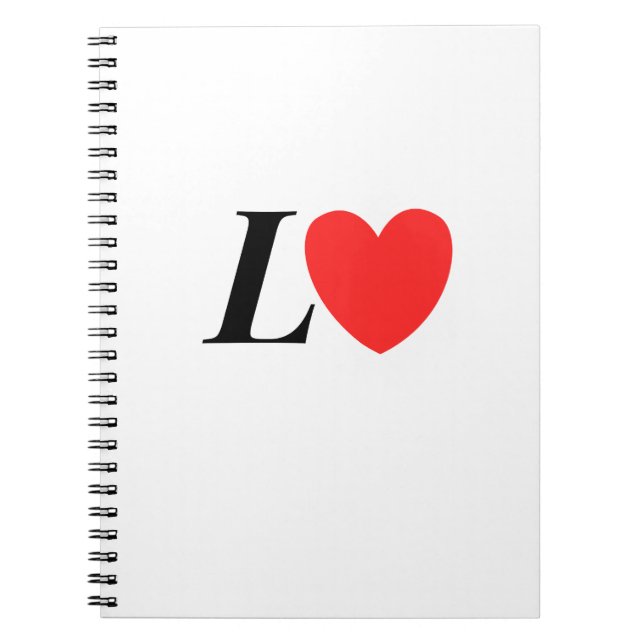 Cuaderno Letter L Heart - Valentine Initial Love Design (Frente)